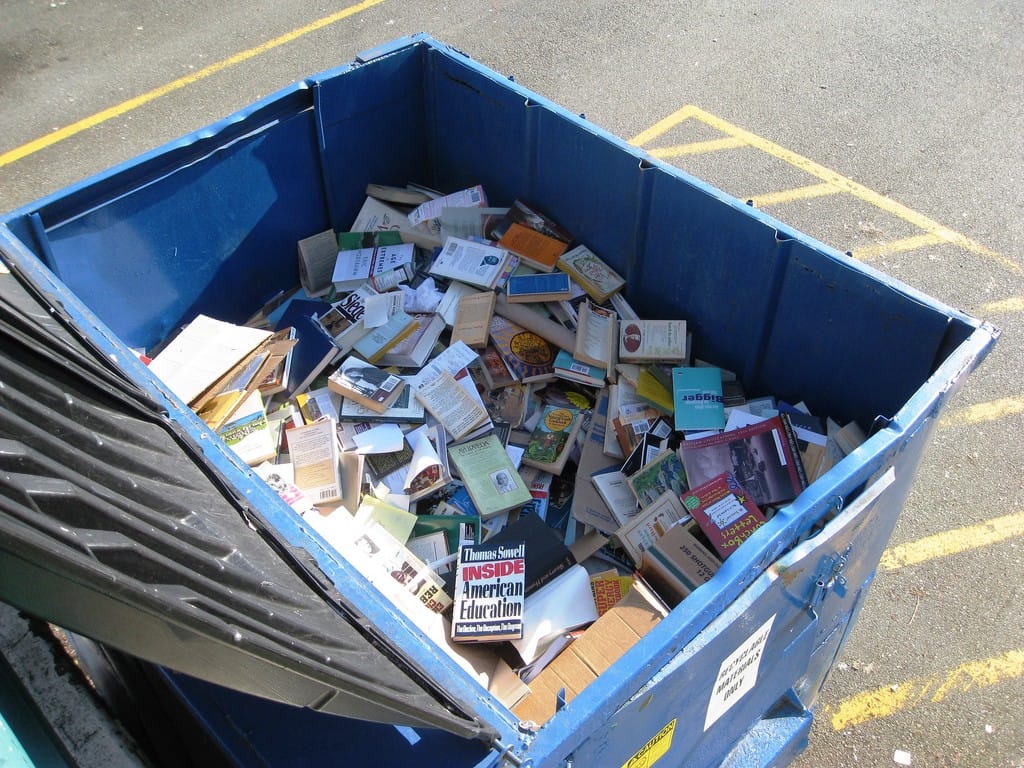 Finding a book in a garbage bin